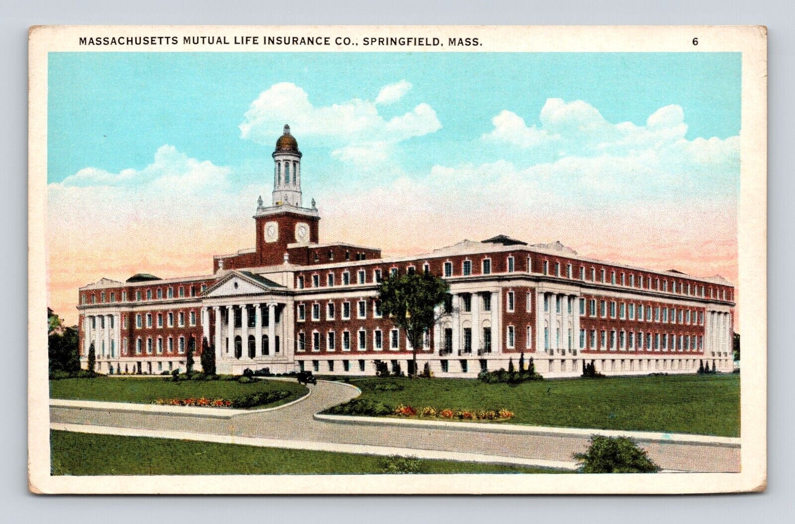 Postcard Massachusetts Mutual Life Insurance Co Bldg Springfield MASS 1930-40s