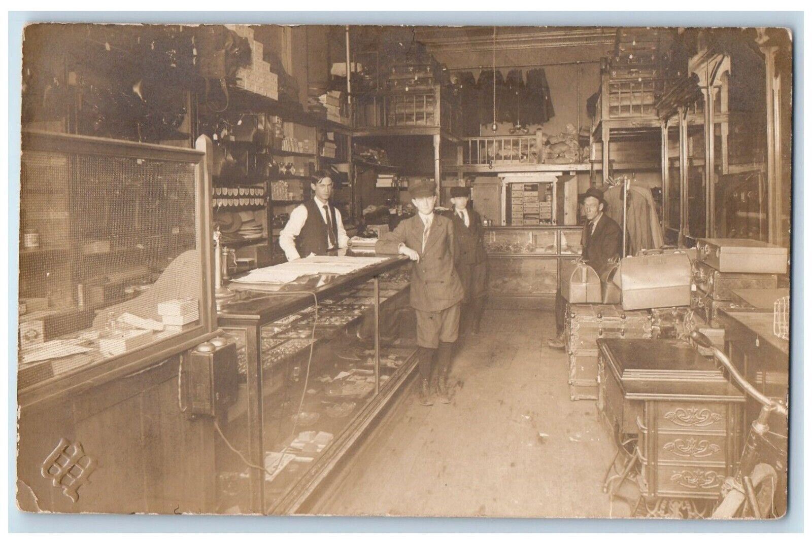 1910\'s Men\'s Tailor Store Interior Shop Watches RPPC Photo Postcard