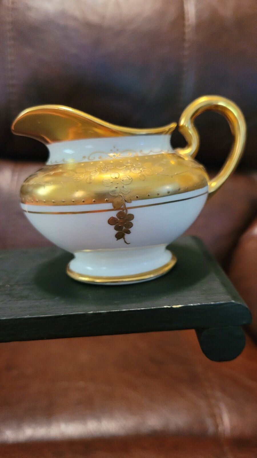 Vintage Creamer Limoges France Pickard China Hand Painted Gold