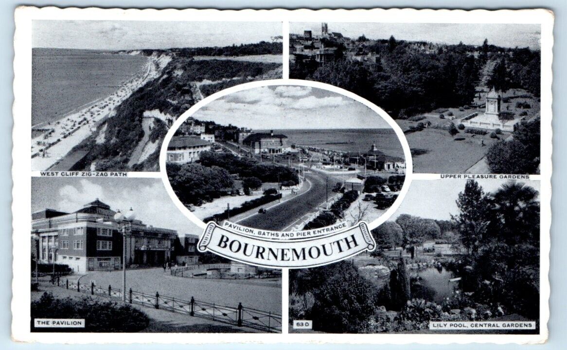 RPPC BOURNEMOUTH Multiview UK Postcard