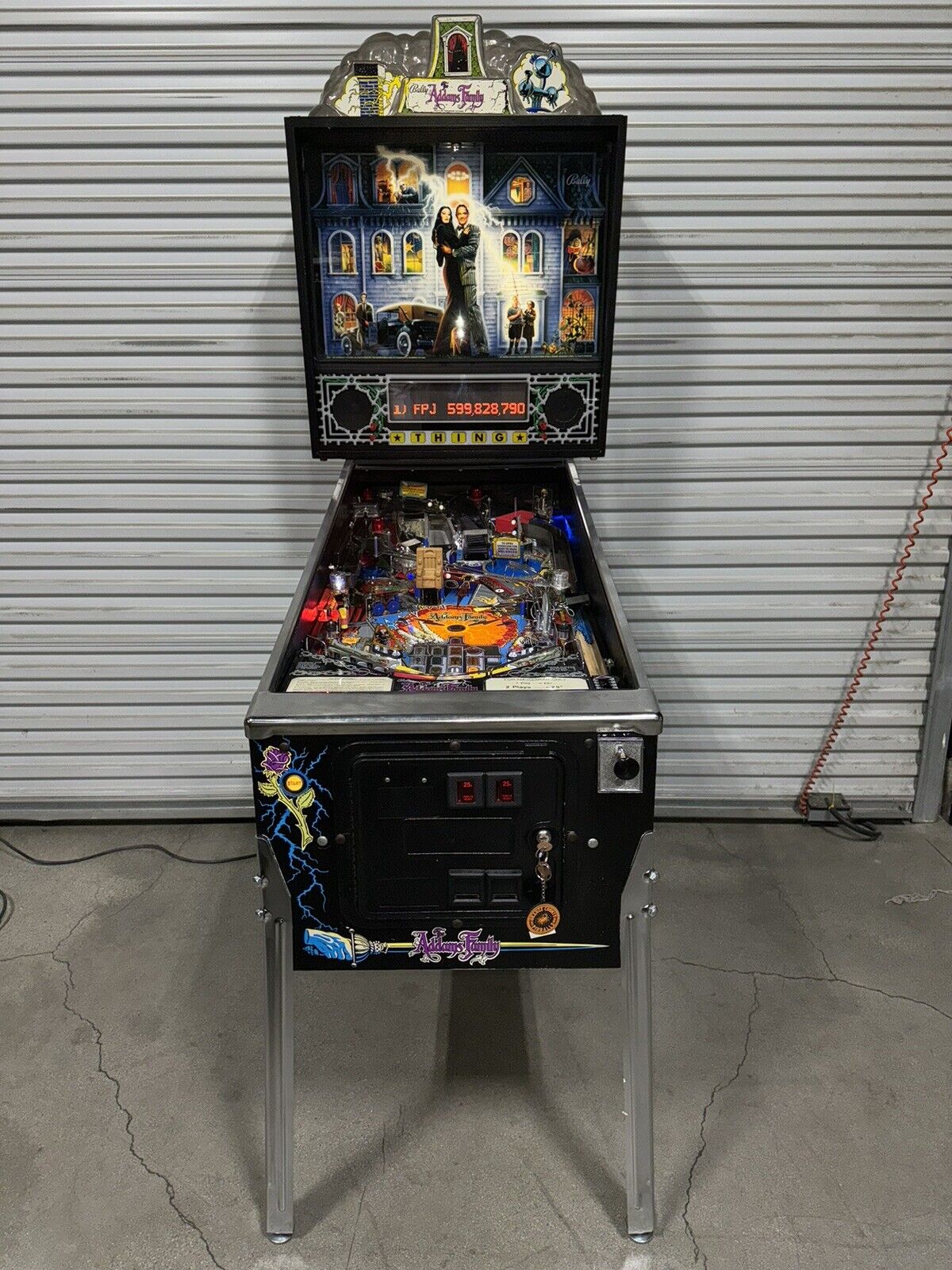 Addams Family Pinball Machine Bally 1991 LEDS  Orange County Pinballs