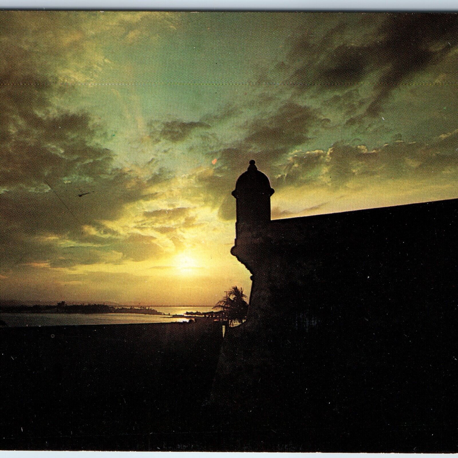 c1960s Old San Juan Felipe del Morro Puerto Rico Star Fort Miller Sunset PC A205