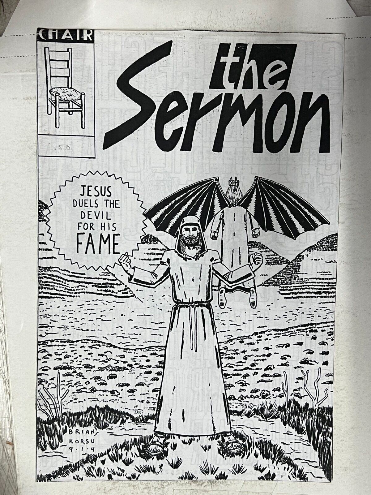 Fame Chair Comics The Sermon : Jesus duels the Devil Brian Korsu RARE Comic Book
