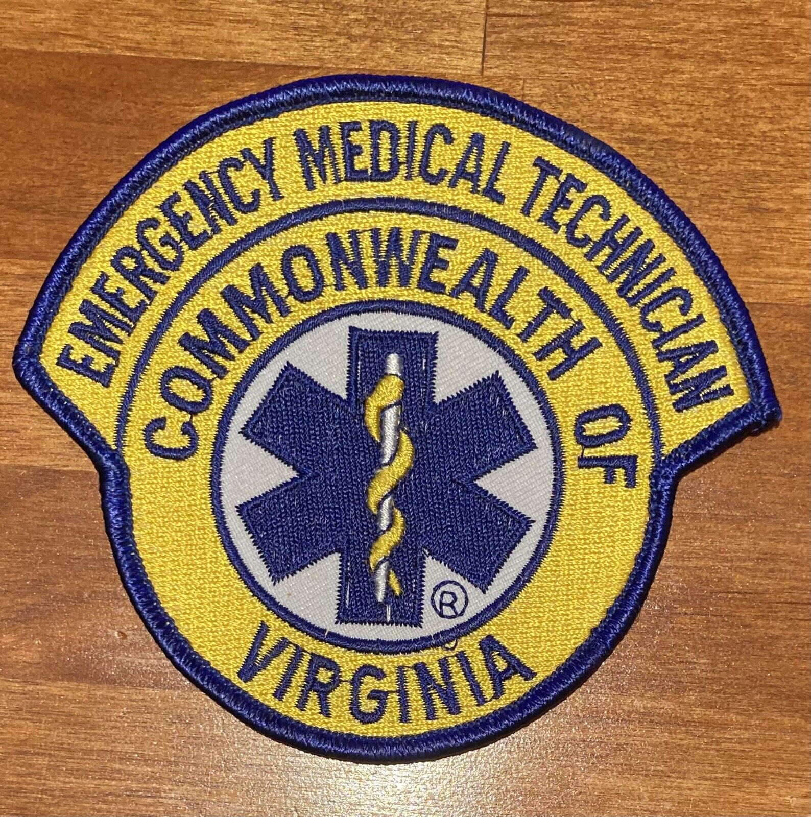 New Emergency Medical Technician Commonwealth of Virginia EMT Patch Blue Yellow