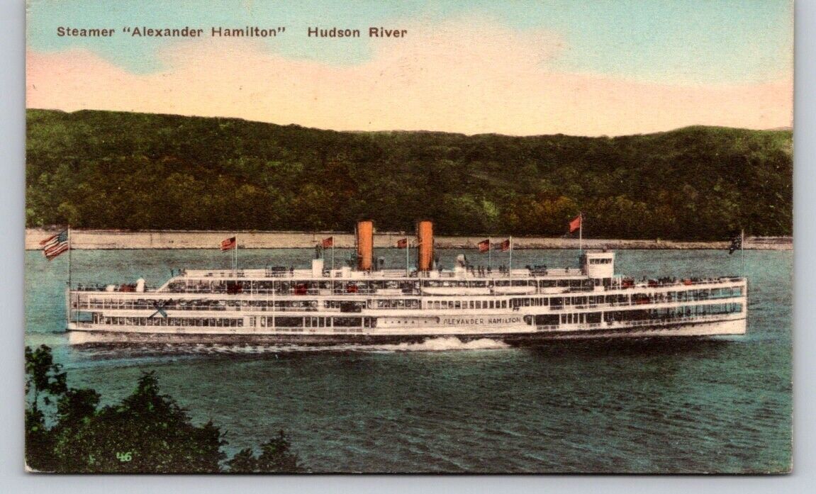c1930s Alexander Hamilton Hudson River Day Line Hand Colored P135AX Posted