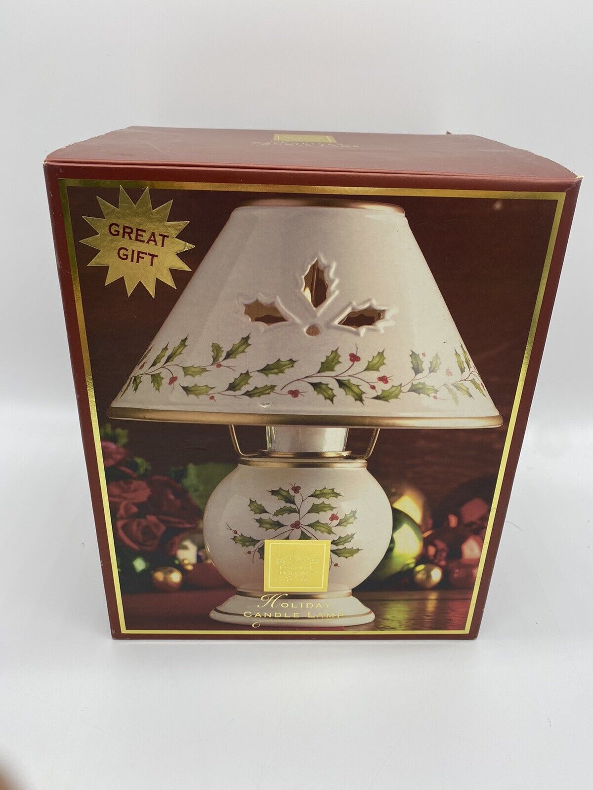Lenox Winter Greetings Holiday Candle Lamp 10 in.