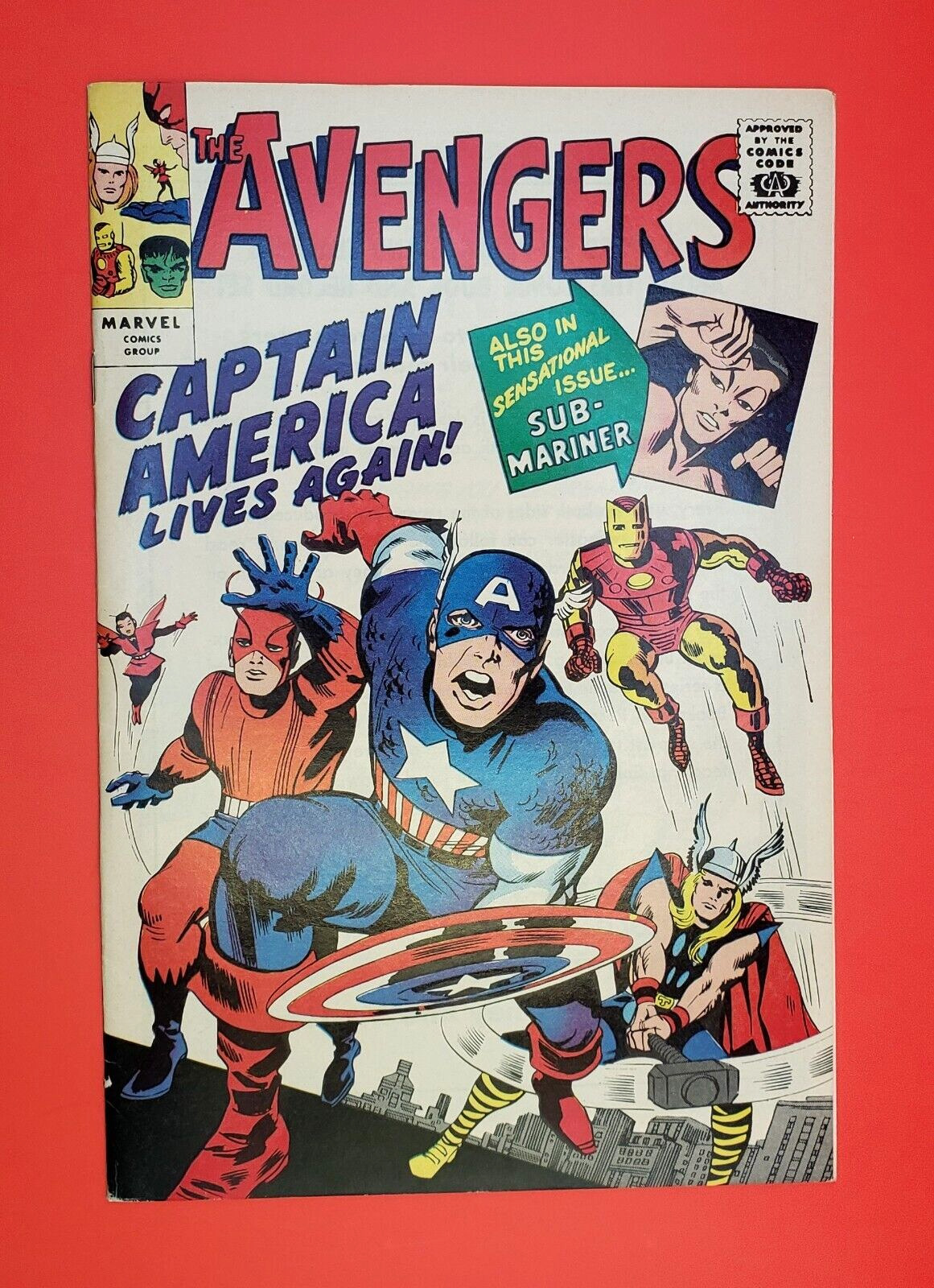 Avengers #4 Golden Record Reprint 1966 Captain America Comic Only VF-/FN+