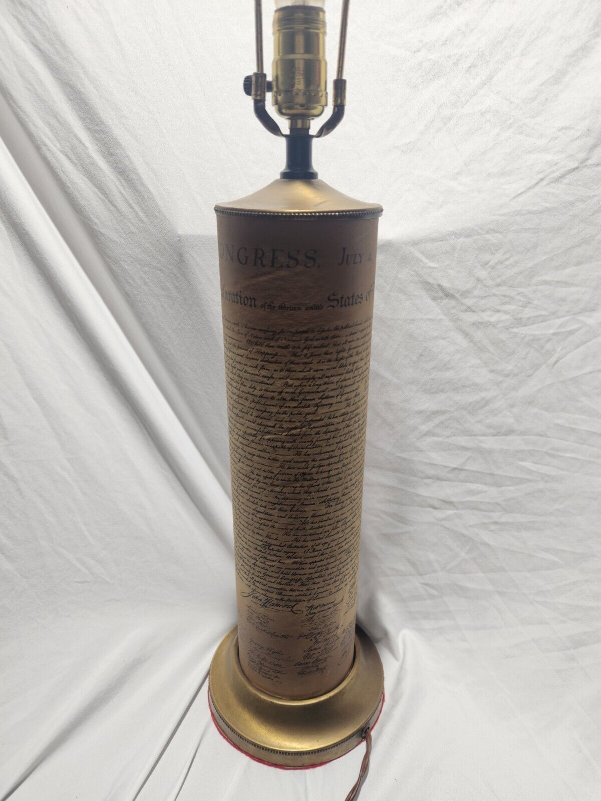 Vintage Declaration of Independence Table Lamp American Rustic Eagle Parchment 
