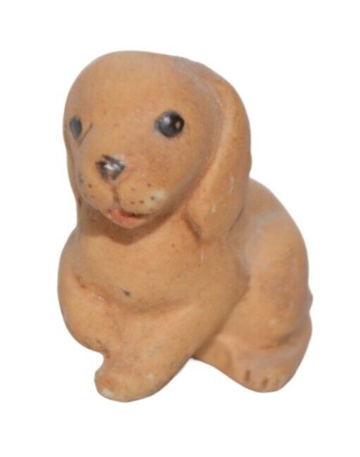 Vintage Ceramic Puppy Dog Figurine Tan Brown 1\