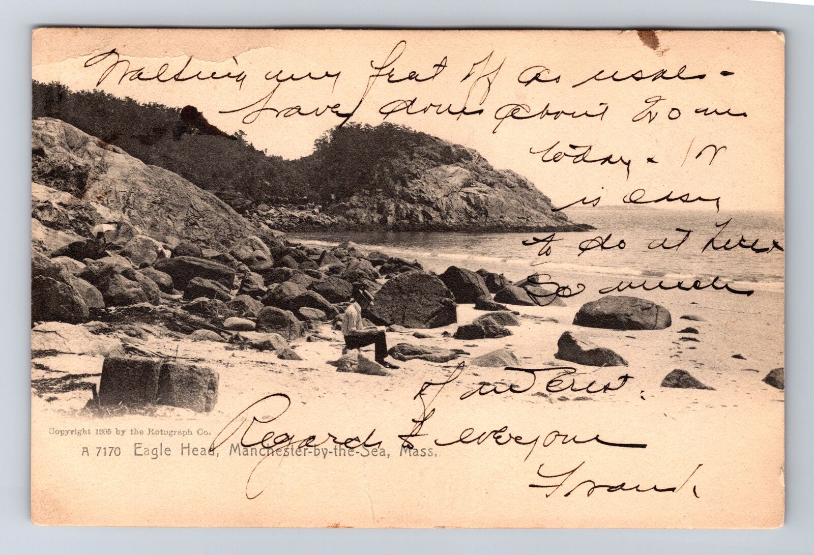 Manchester By The Sea MA-Massachusetts, Eagle Head, Vintage c1909 Postcard