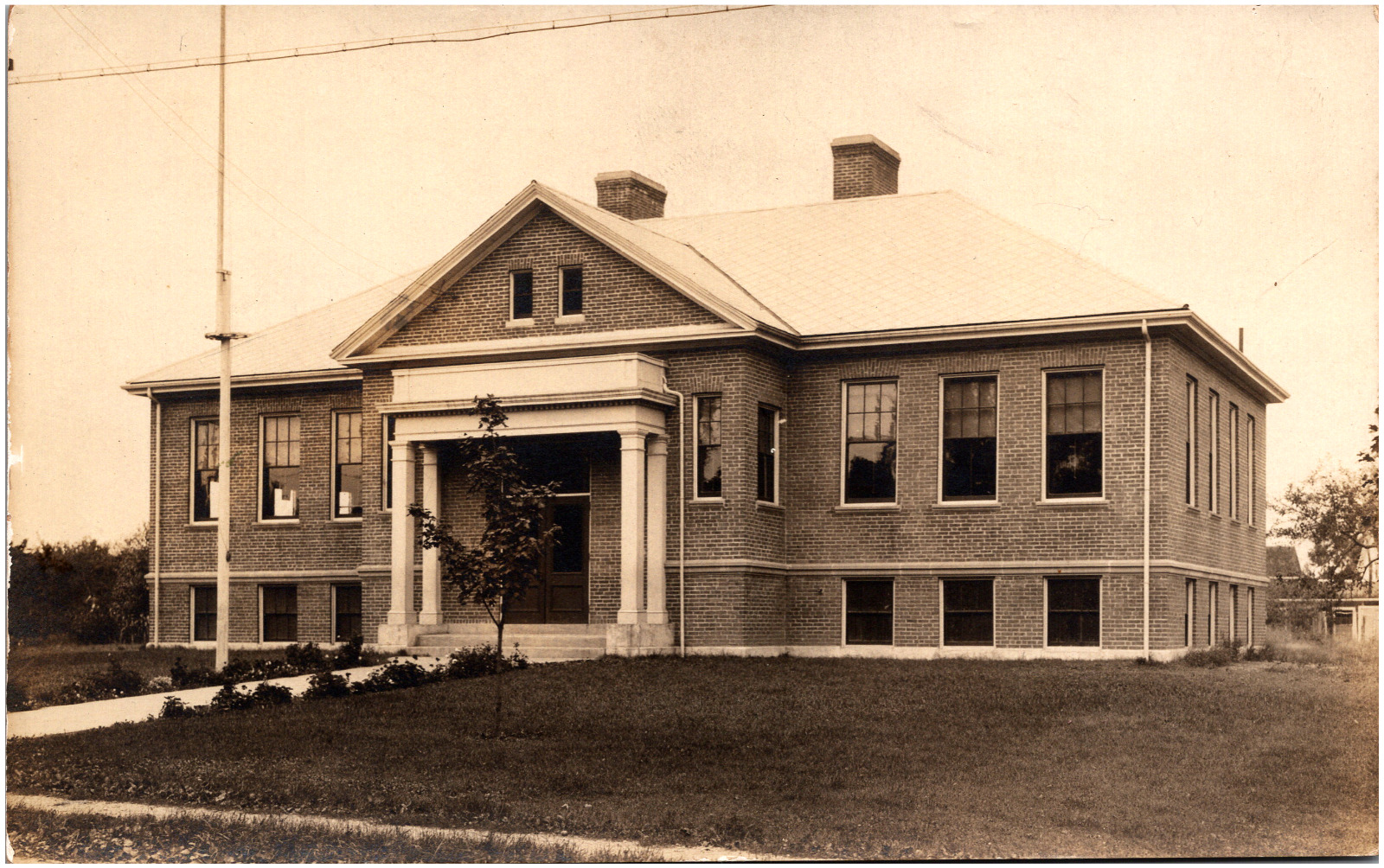 Paine School on Chauncy Street Mansfield Massachusetts MA 1910s RPPC Postcard