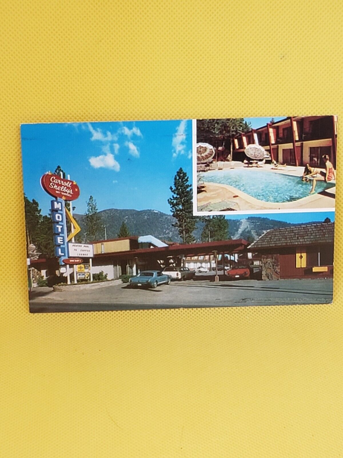 Postcard South Lake Tahoe California Carroll Shelby\'s Sky Terrace Motel #256