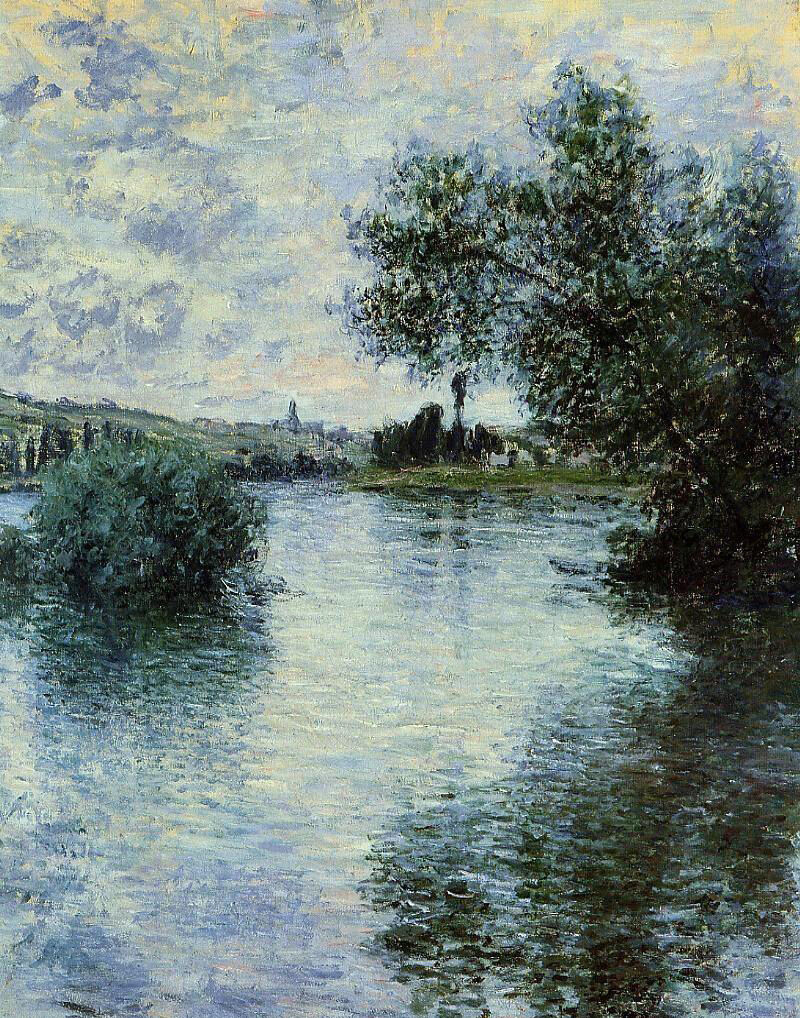 Large Oil painting Claude Monet - The Seine at Vetheuil summer landscape canvas