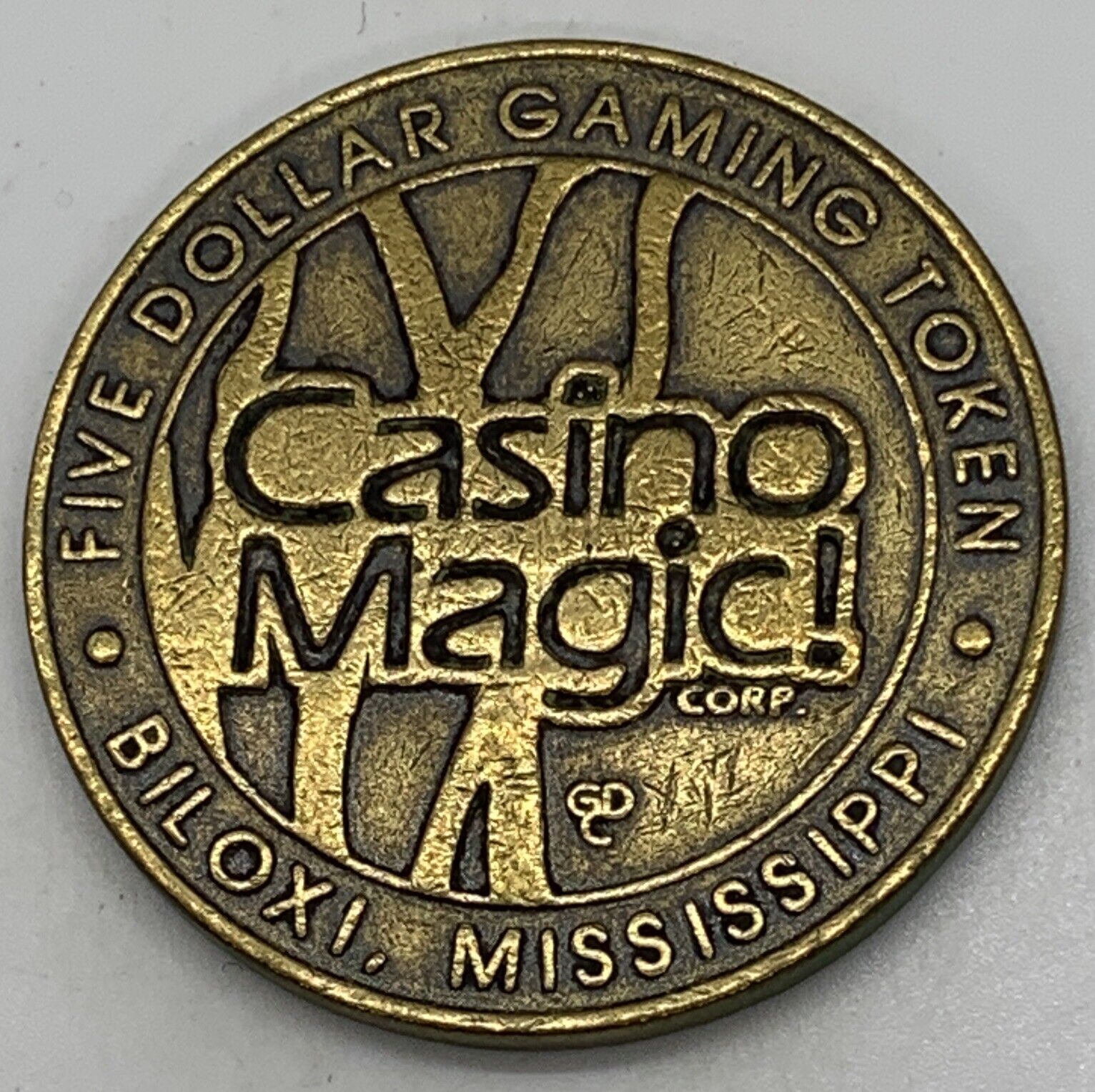 Casino Magic $5 Slot Gaming token Biloxi Mississippi MS 1993-2005