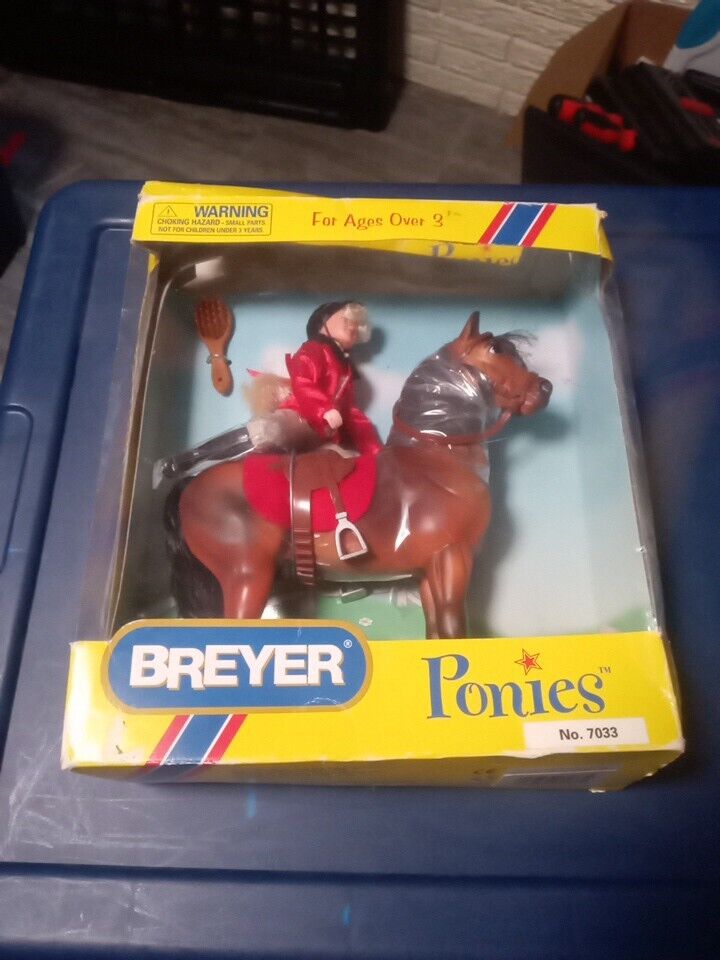 BREYER PONIES  7033 Horse And Rider Set Equestrian Bad Box New