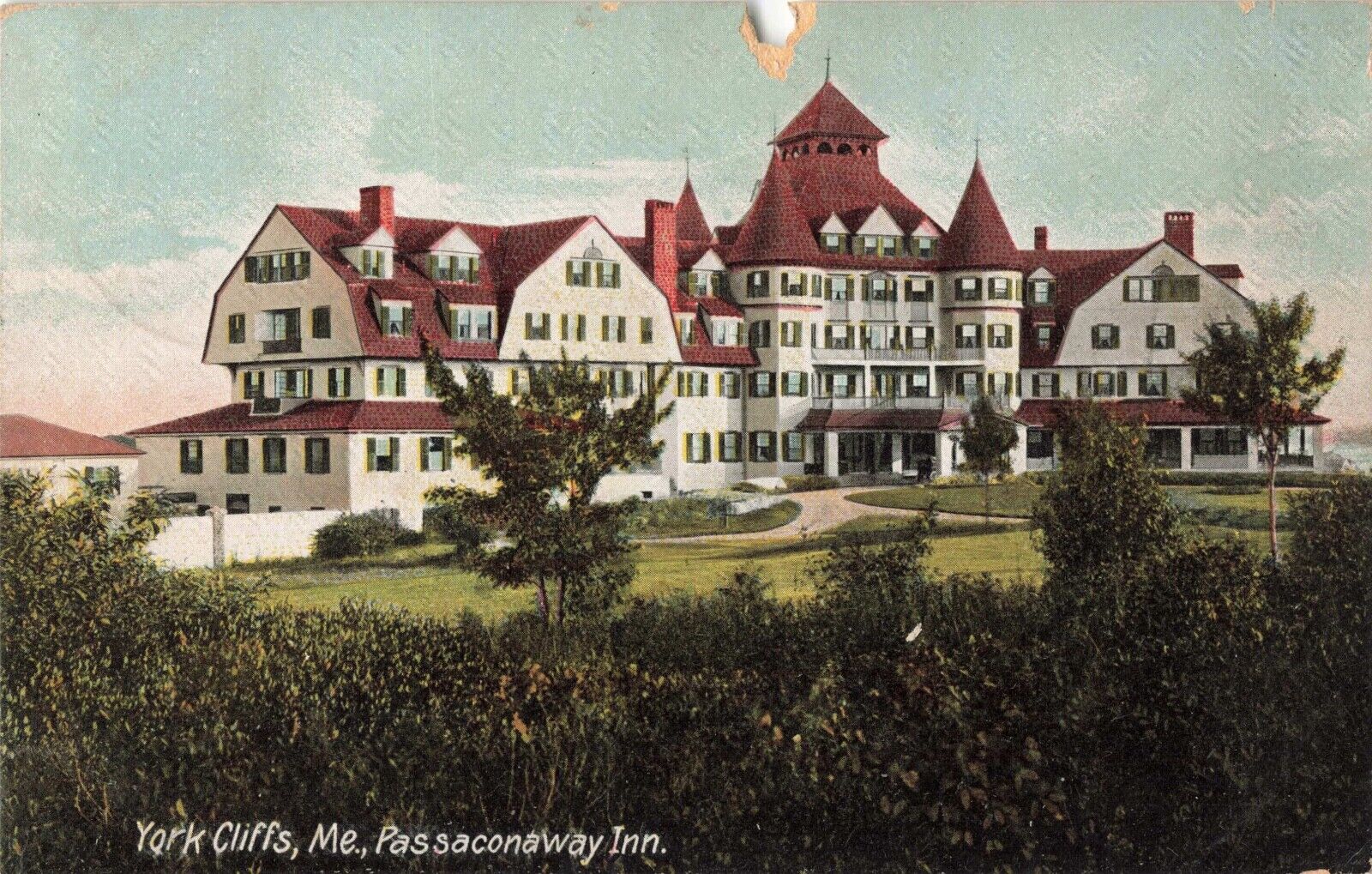 Passaconaway Inn York Cliffs Maine ME 1908 Postcard