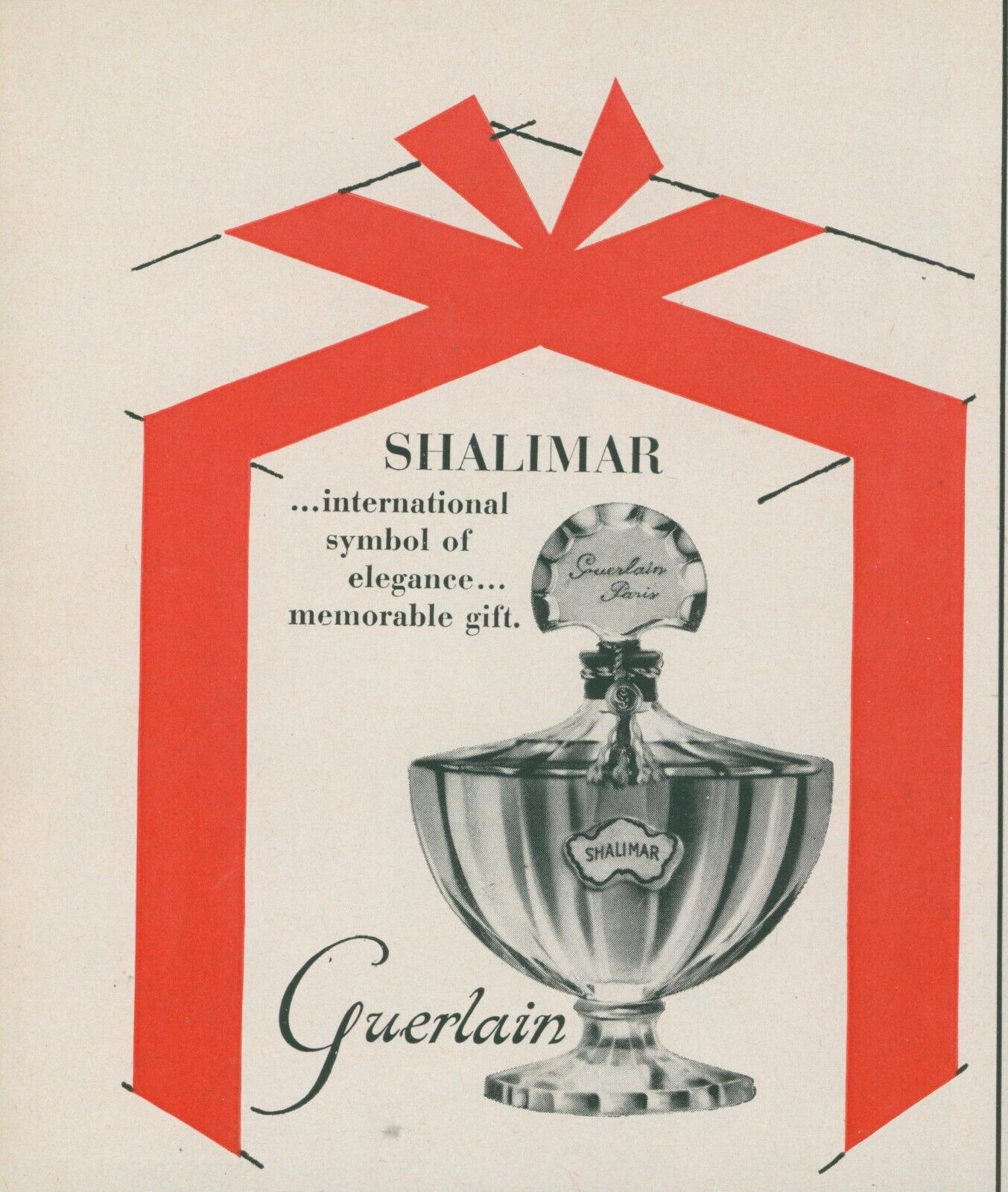 1963 Shalimar Guerlain Bottle Symbol Elegance Memorable Gift Vtg Print Ad LO8