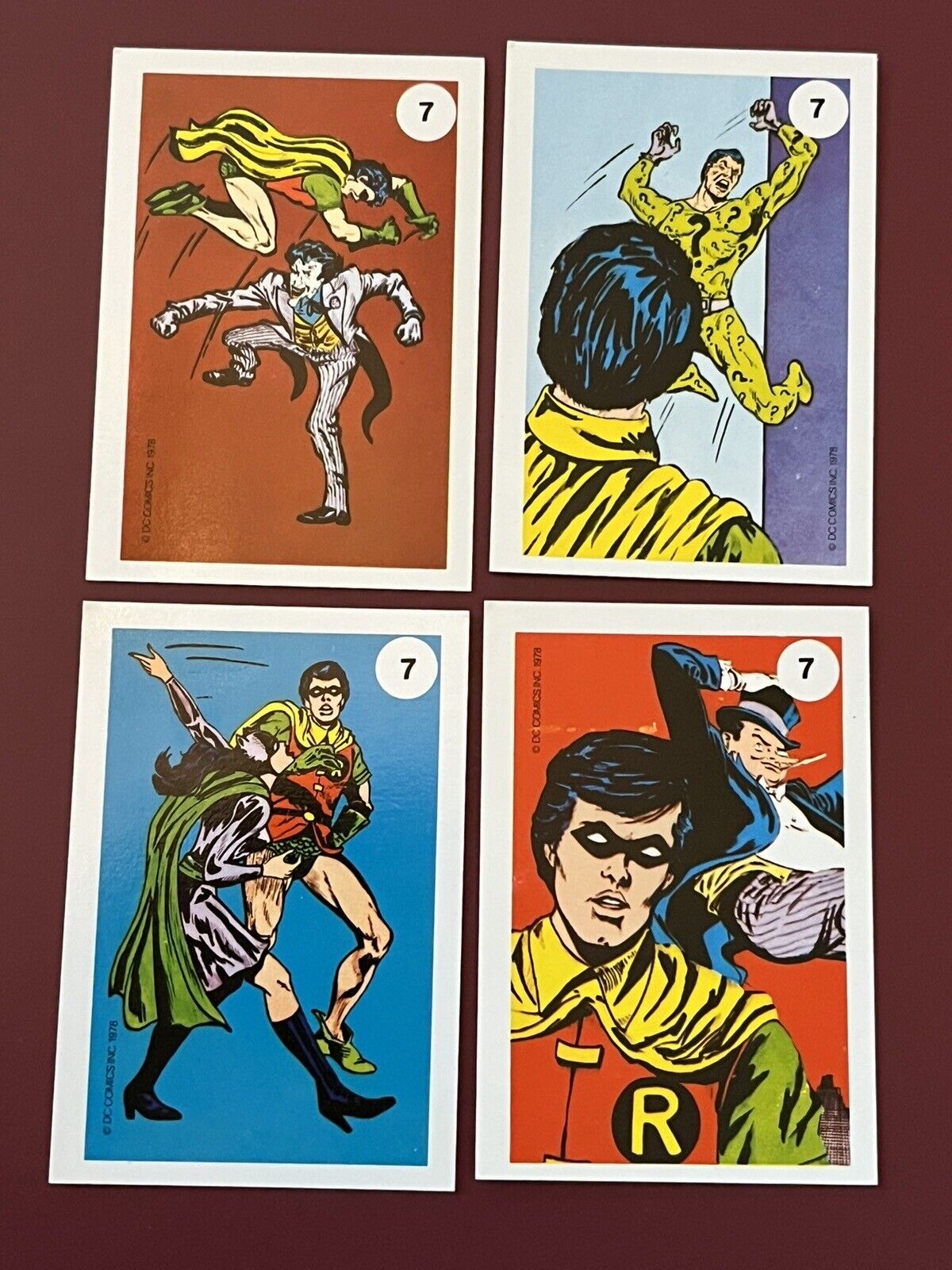 VINTAGE LOT OF 4 - 1978 DC COMICS ROBIN CARDS