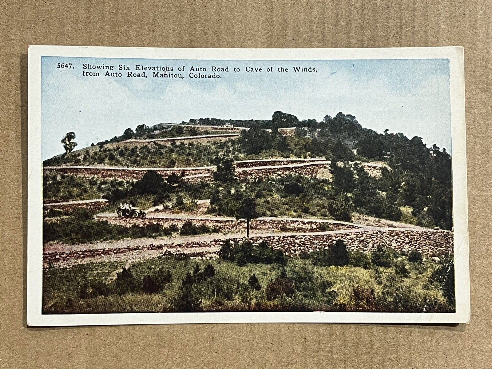 Postcard Manitou CO Colorado Switchback Road Cave of the Winds Six Elevations