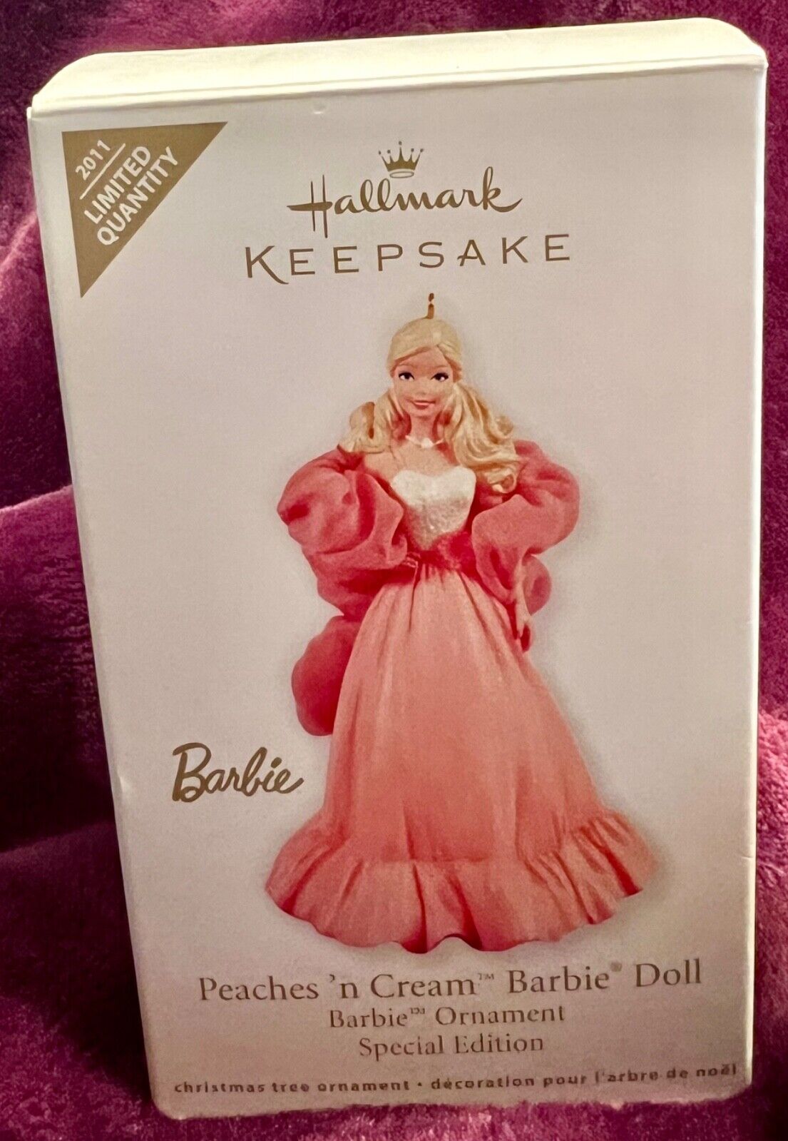 2011 Hallmark Keepsake Peaches \'n Cream Barbie Doll Ornament Special Edition New
