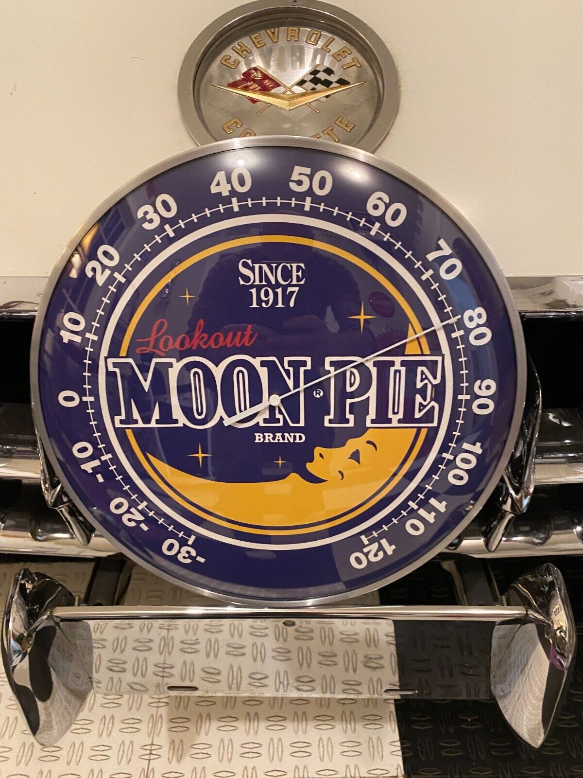 Vintage style MOON PIE Round THERMOMETER 12 INCH NEW with GLASS FACE