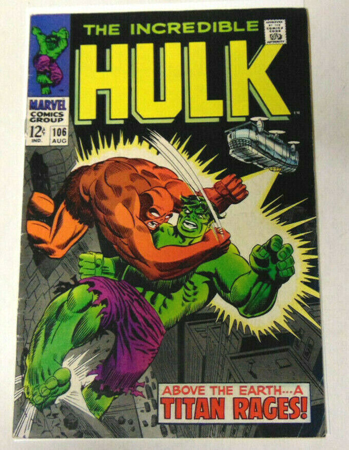 Incredible Hulk #106 FN- 1968 Marvel Comics Missing Link