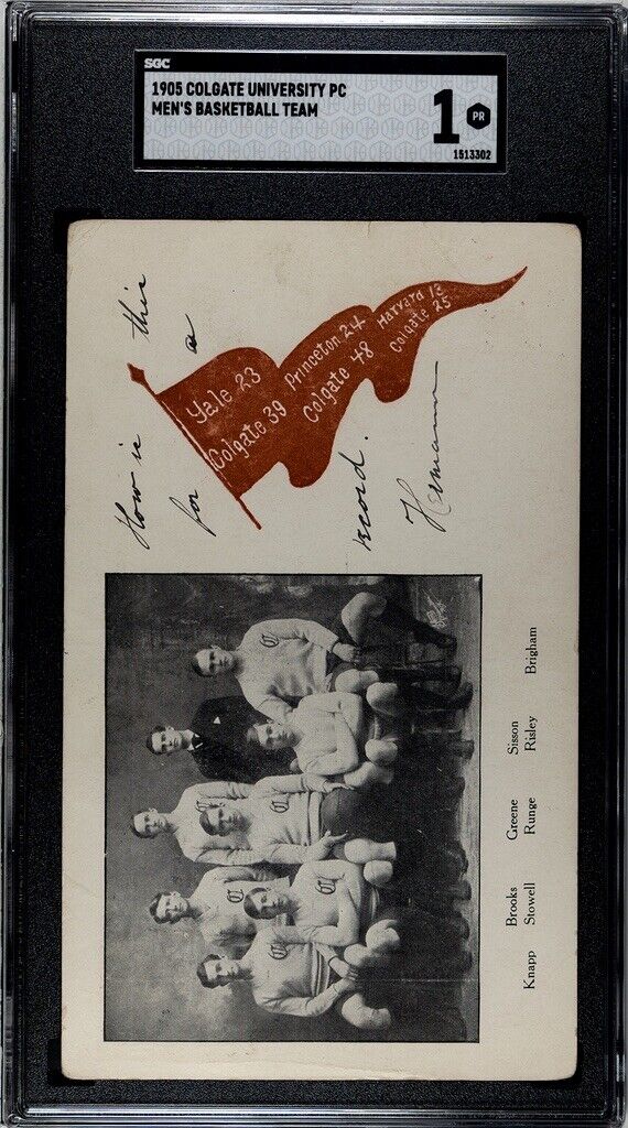 1904-05  Colgate University Raiders Mens Basketball Team Postcard SGC