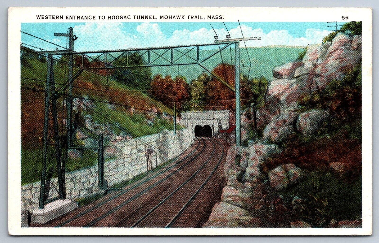 Hoosac Tunnel Mohawk Trail Massachusetts Railway Postcard