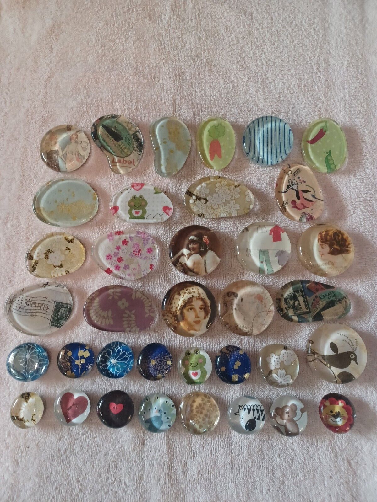 Glass Refrigerator Magnets - lot of 36