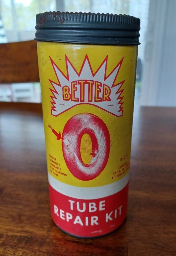 Vintage Better Brand Tube Repair Kit Cardboard Advertising Tin w/patches