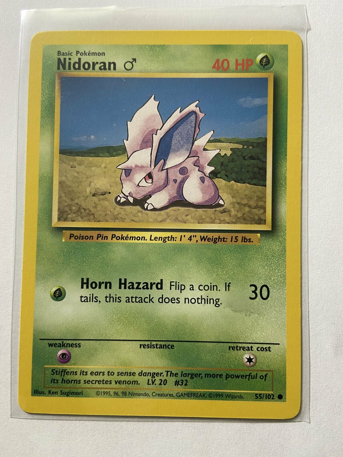 Nidoran Base Set Near Mint Condition ENGLISH 55/102