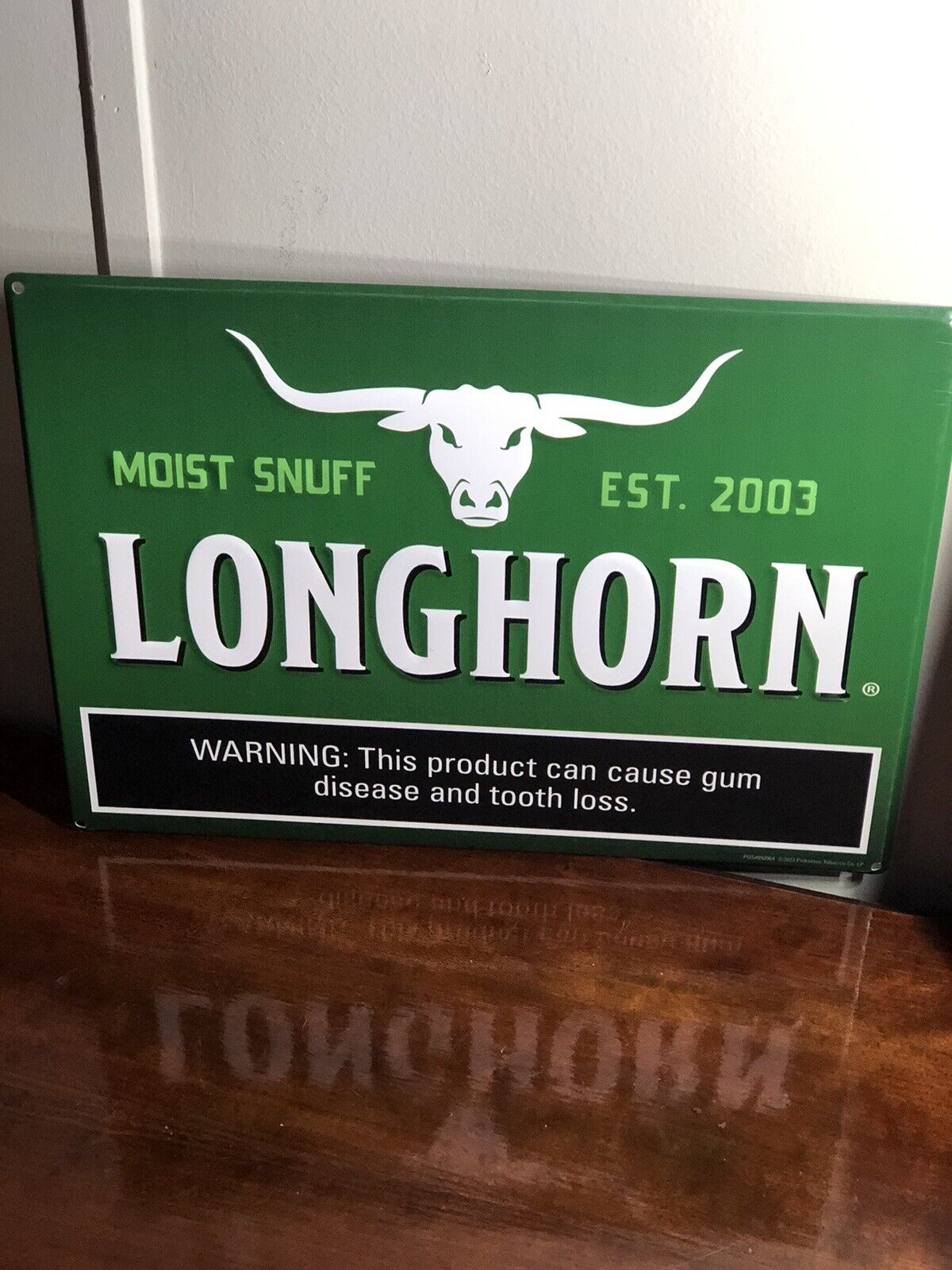 Moist Snuff Longhorn Metal Sign 15.5x11.5