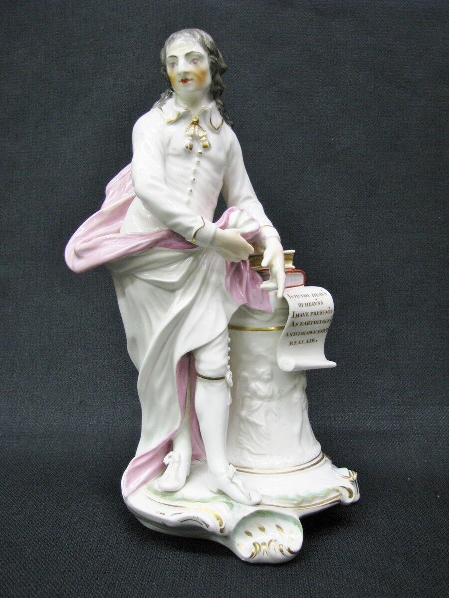 1770\'s Chelsea Derby English Soft Past Porcelain Figure of Milton; Rococo Base