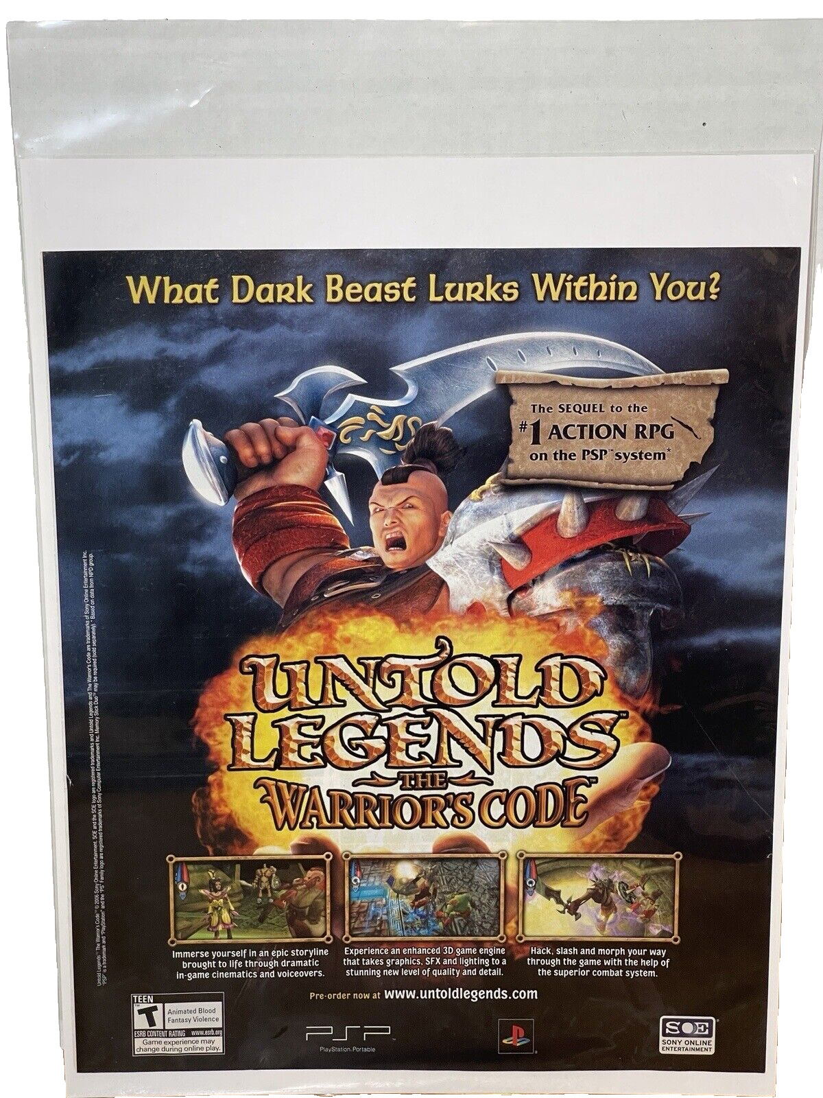 Untold Legends the Warrior's Code - Game Print Ad / Poster Promo Art 2006