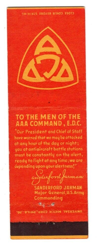 Matchbook: U.S. Army - Antiaircraft Command Central