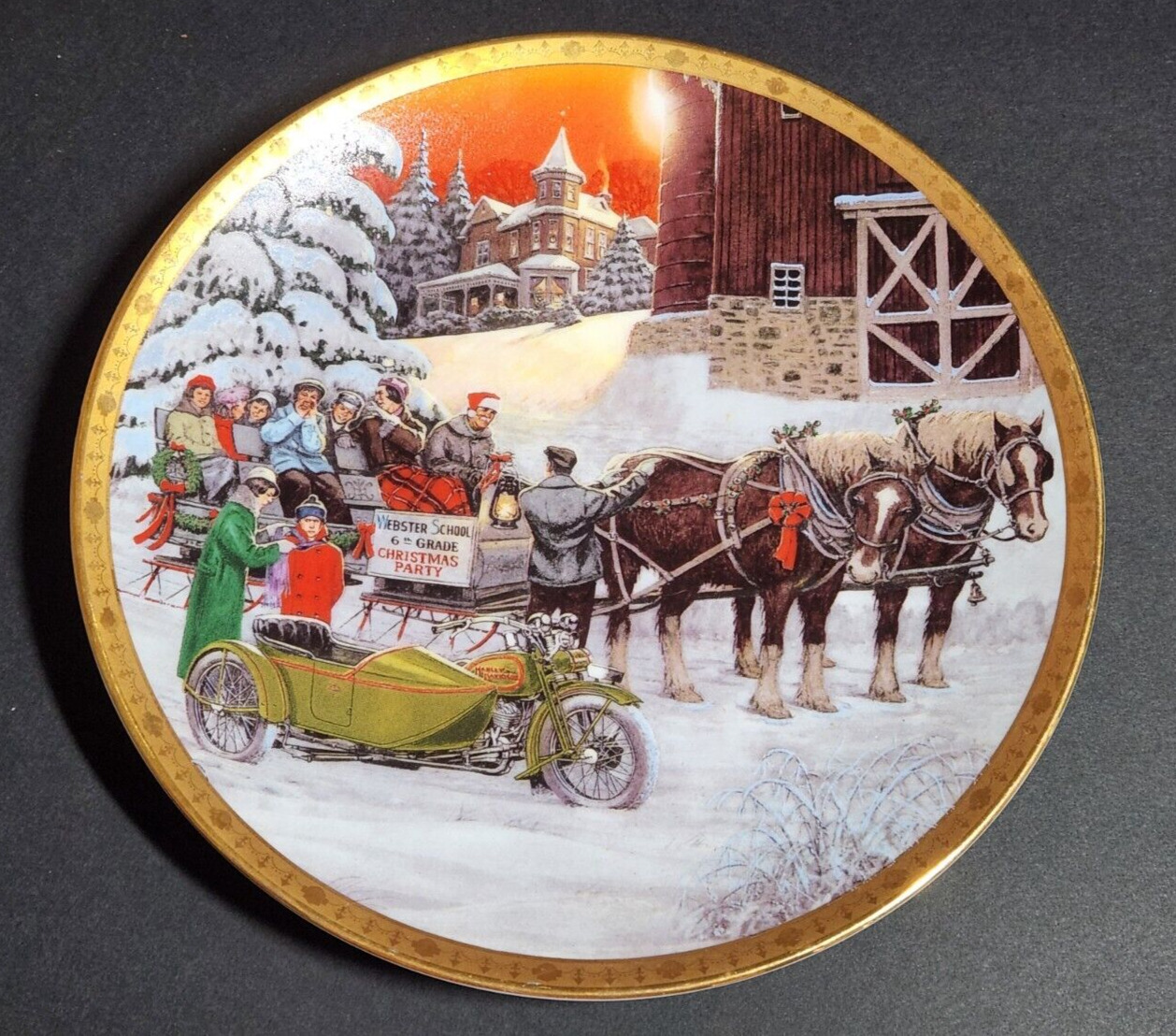 Harley Davidson 1995 Collector Plate Holiday Memories “Late Arrival” 2nd Ltd Ed