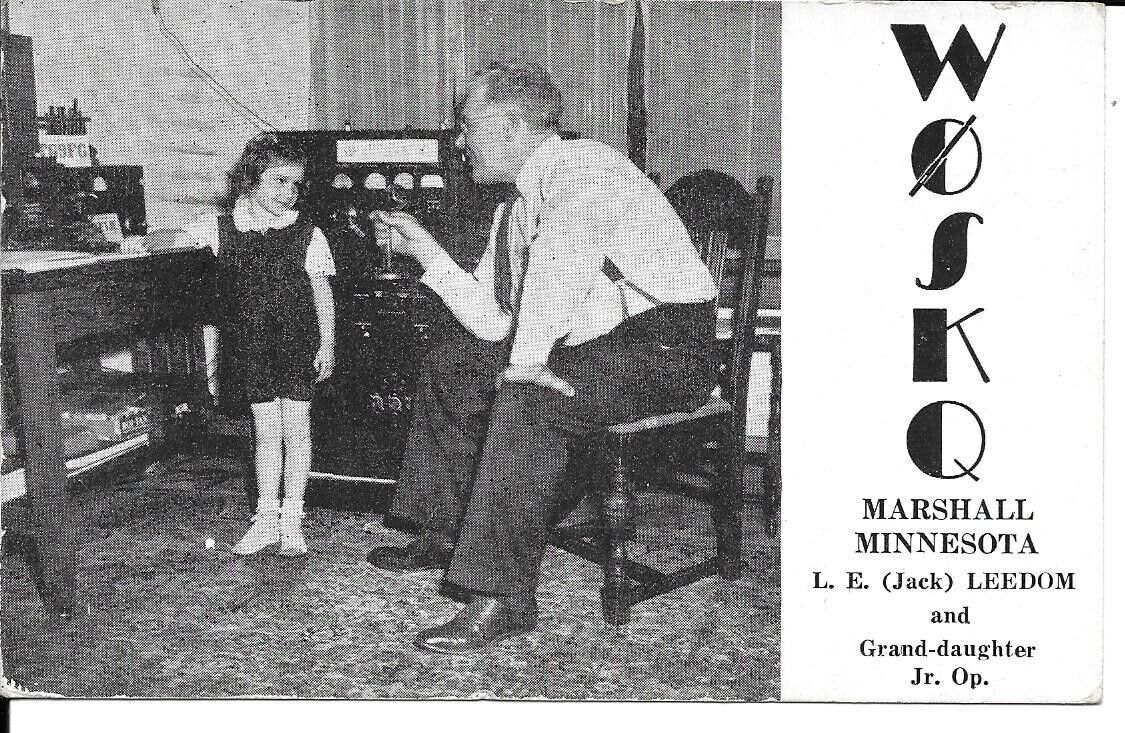 QSL  1951 Marshall Minnesota    radio card