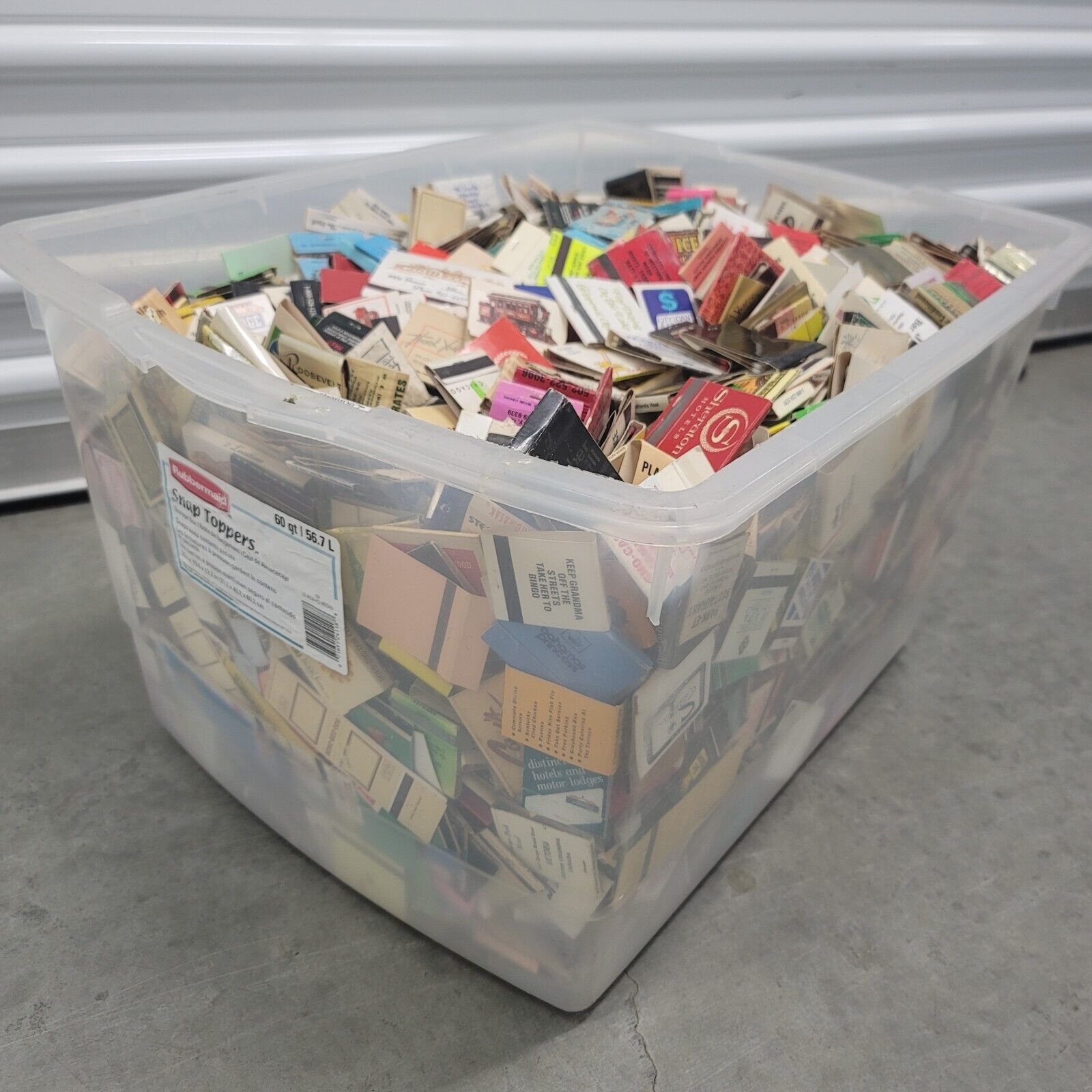 Matchbook Collection 60QT Tub Full Storage Unit Find Lot of 3000+ 25Lbs
