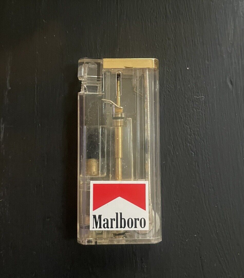 Vintage Marlboro Cigarette Advertising Lighter Translucent  