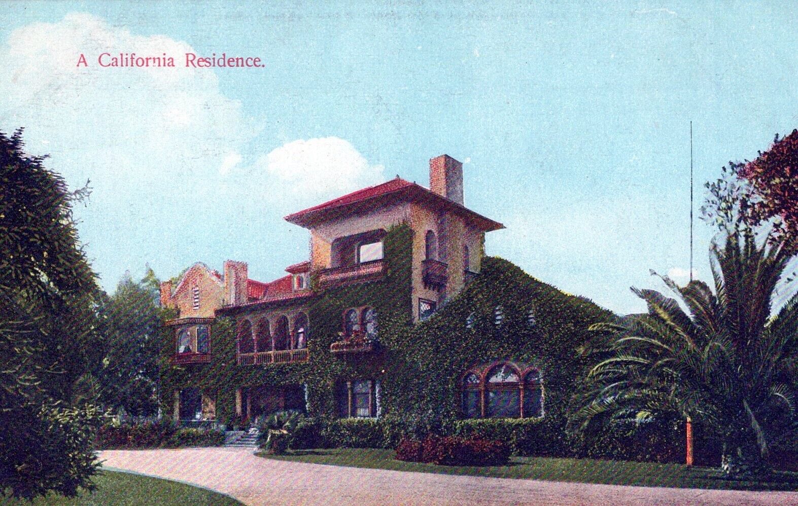 1906 A California Residence Harkness Residence Pasadena California CA Postcard