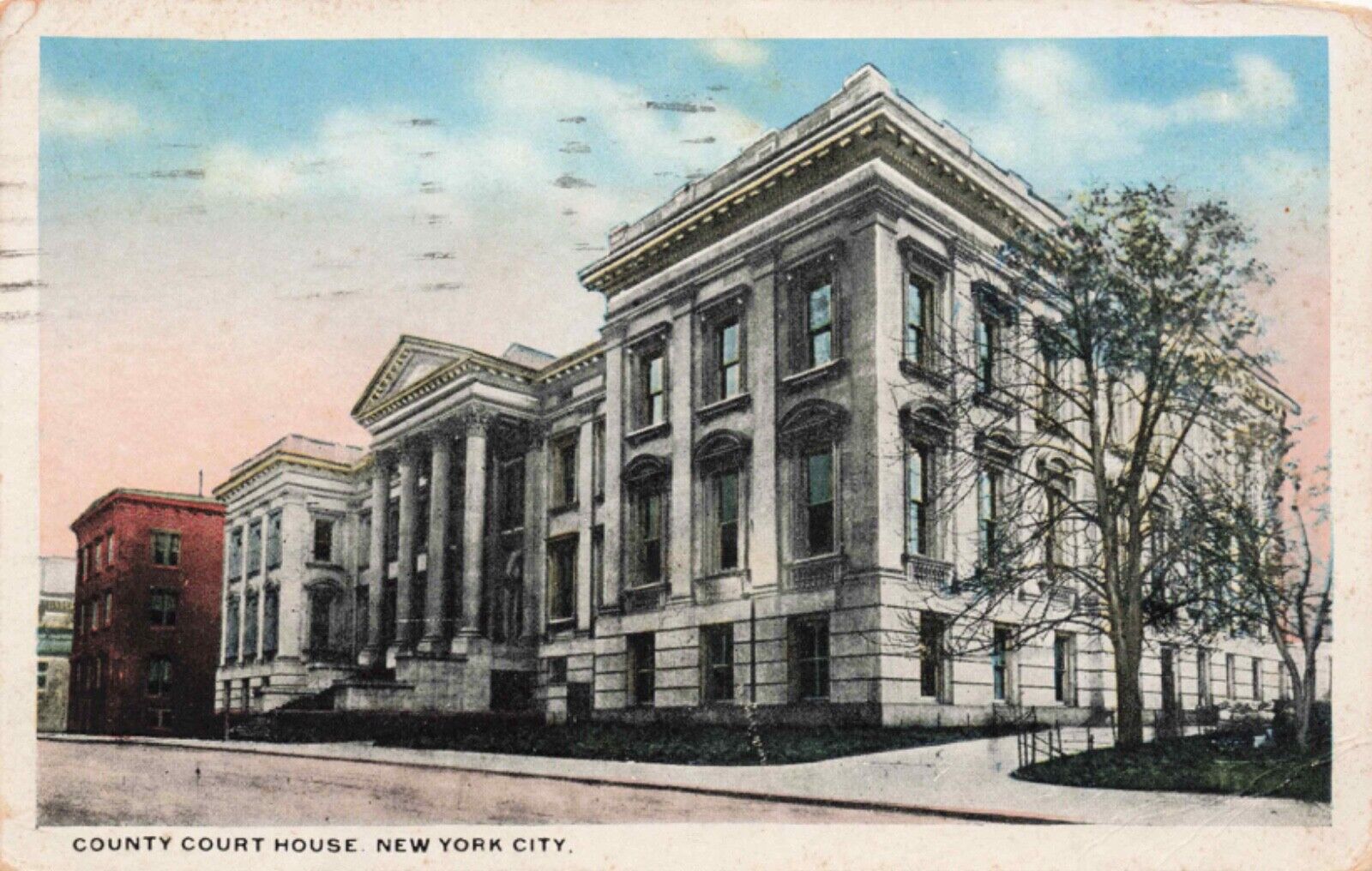 County Court House, New York City, Vintage PC Posted 1909