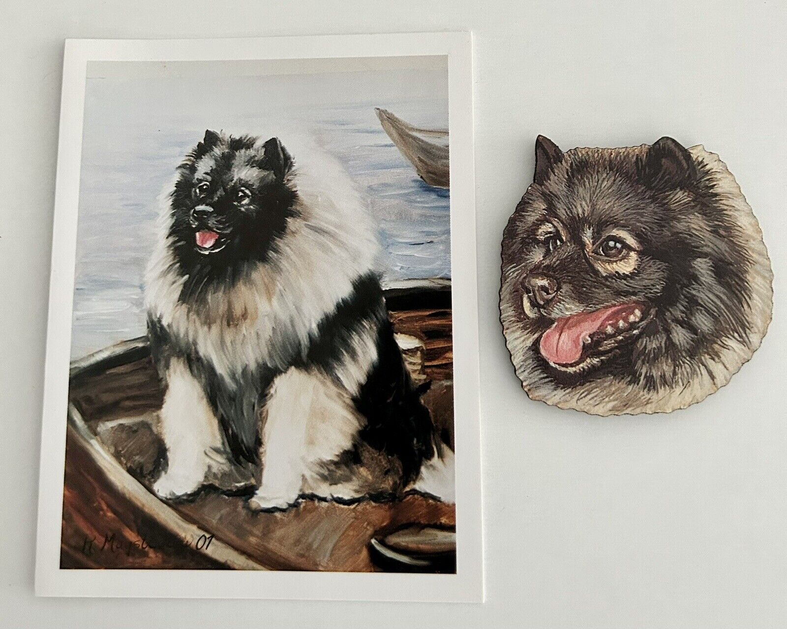Keeshond Note Cards and Fridge Magnet ~by Ruth Maystead and Chuck Brown