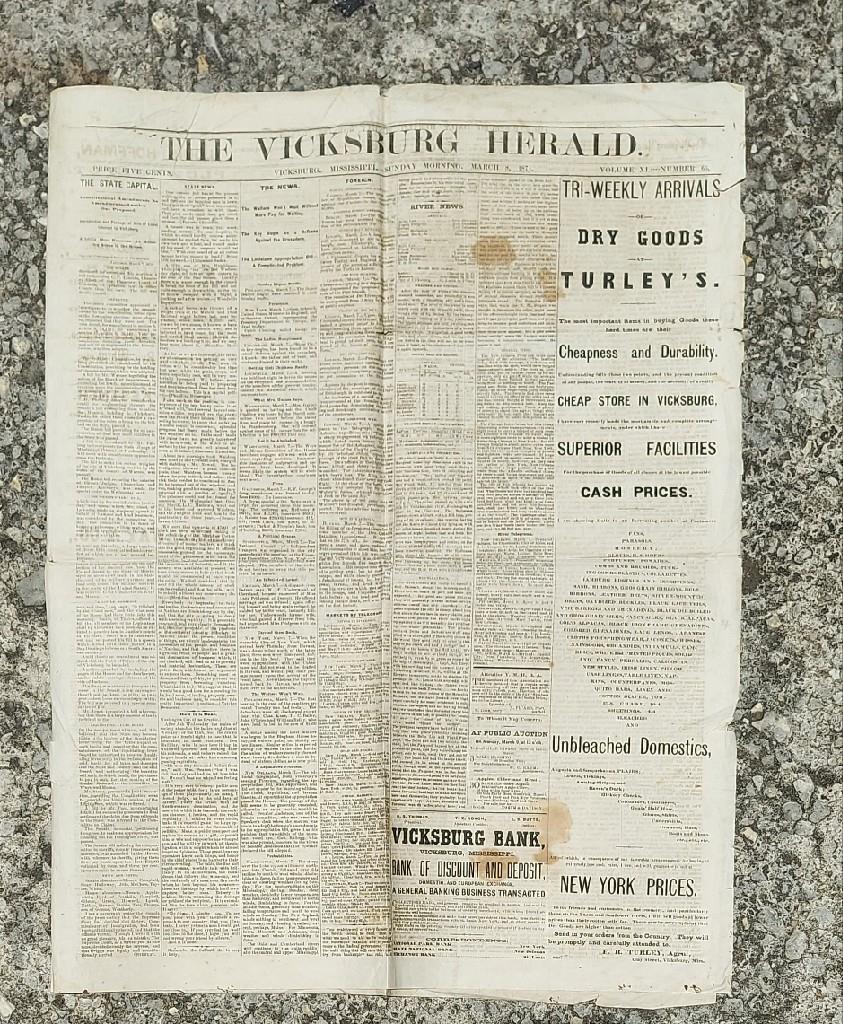 The Vicksburg MS Herald Newspaper 1871~Happiest Warren County Prisoners
