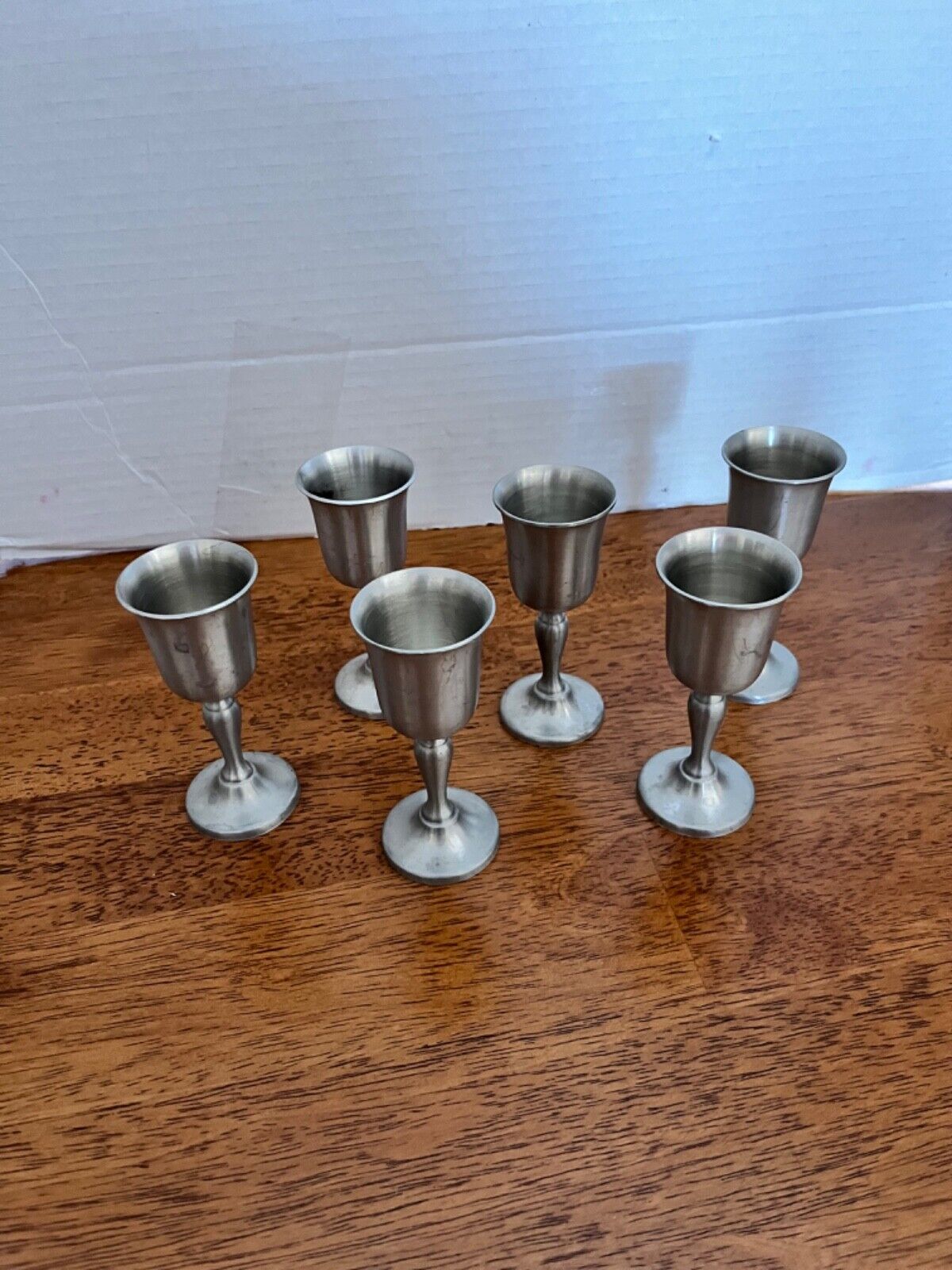 6/Footed Pewter 4”/Goblets /Conn House