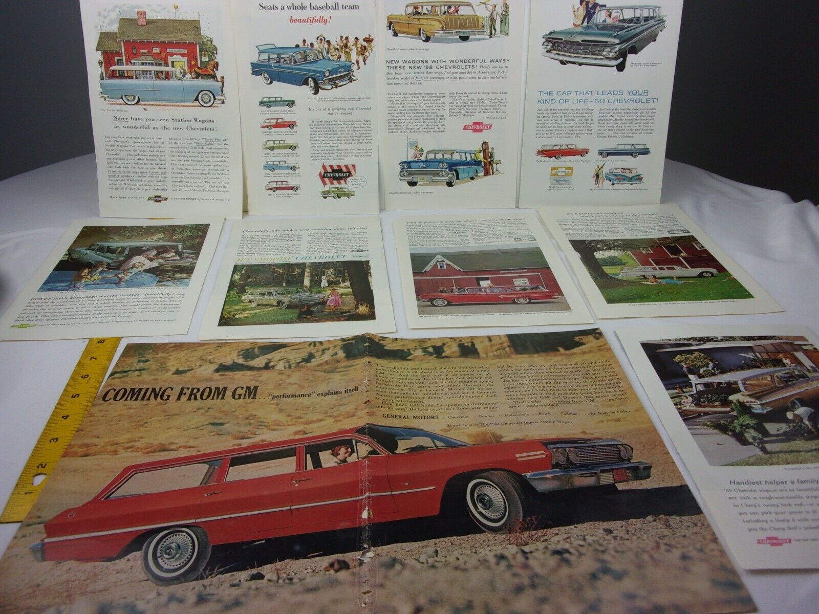 Chevy Wagons Kingswood Nomad Station 1950s-1960s magazine advertisement lot C7
