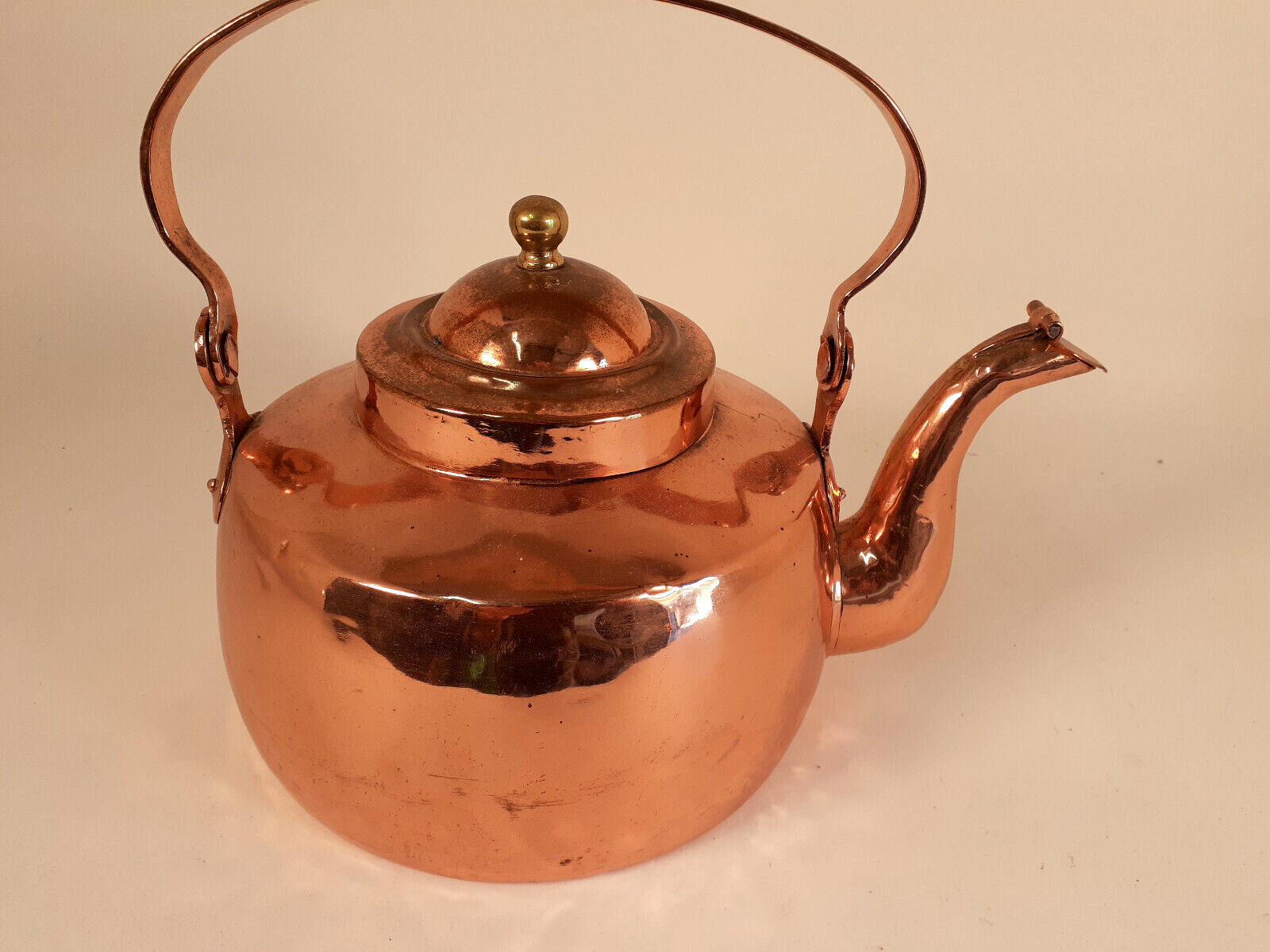Antique Mid 19th Century Handmade Copper Teapot, Beautiful Form,Ex Cond.