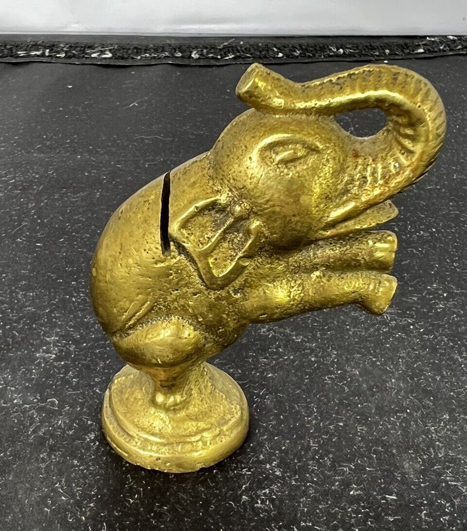 Vintage Bronze Elephant Table Place Holder Figurine