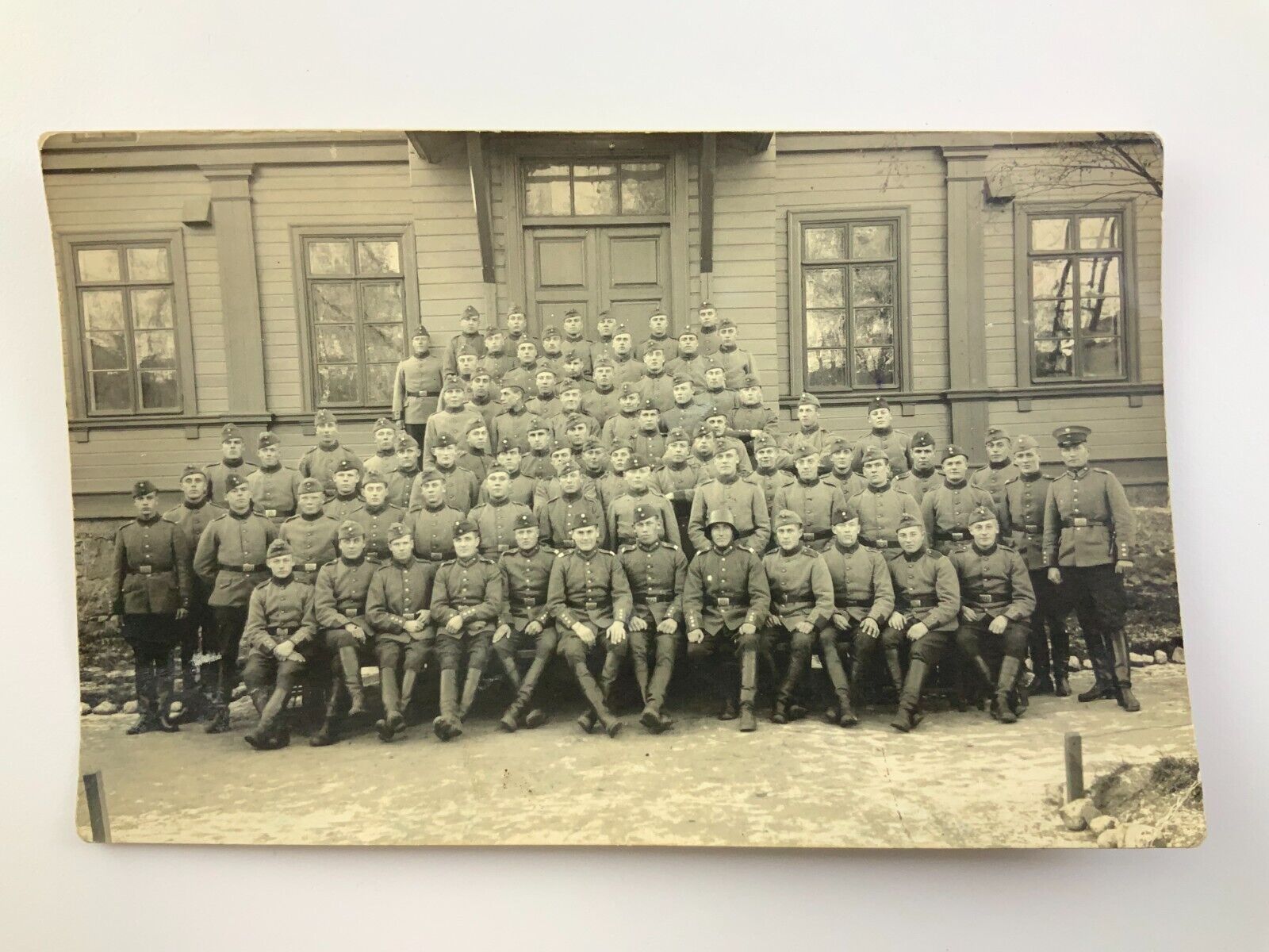 Antique Photograph 1925 Finnish Soldiers Finland Military Uniform FF492