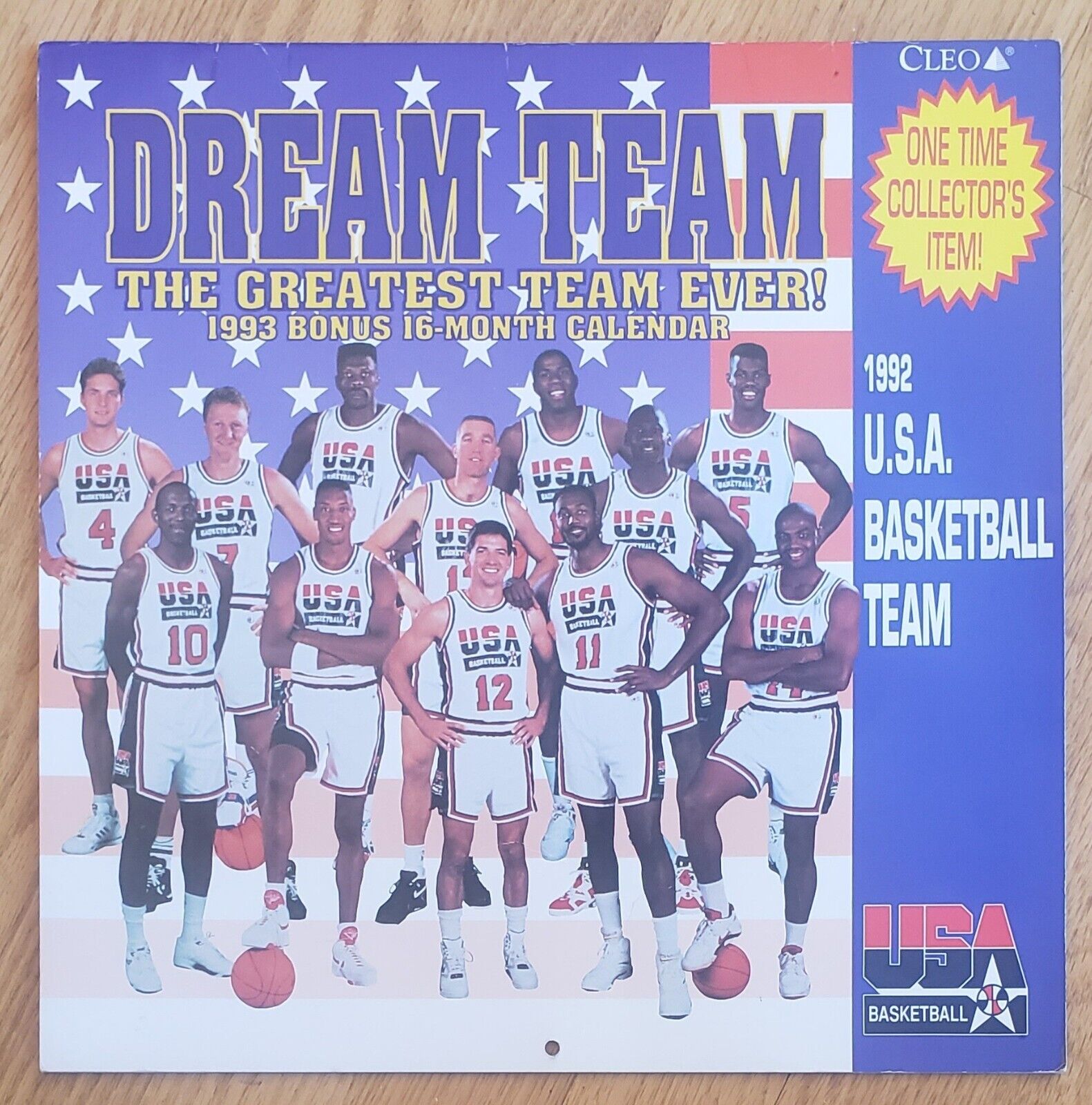 1992 USA Basketball Dream Team Wall 1993 Calendar CLEO Jordan, Magic, Ewing ++