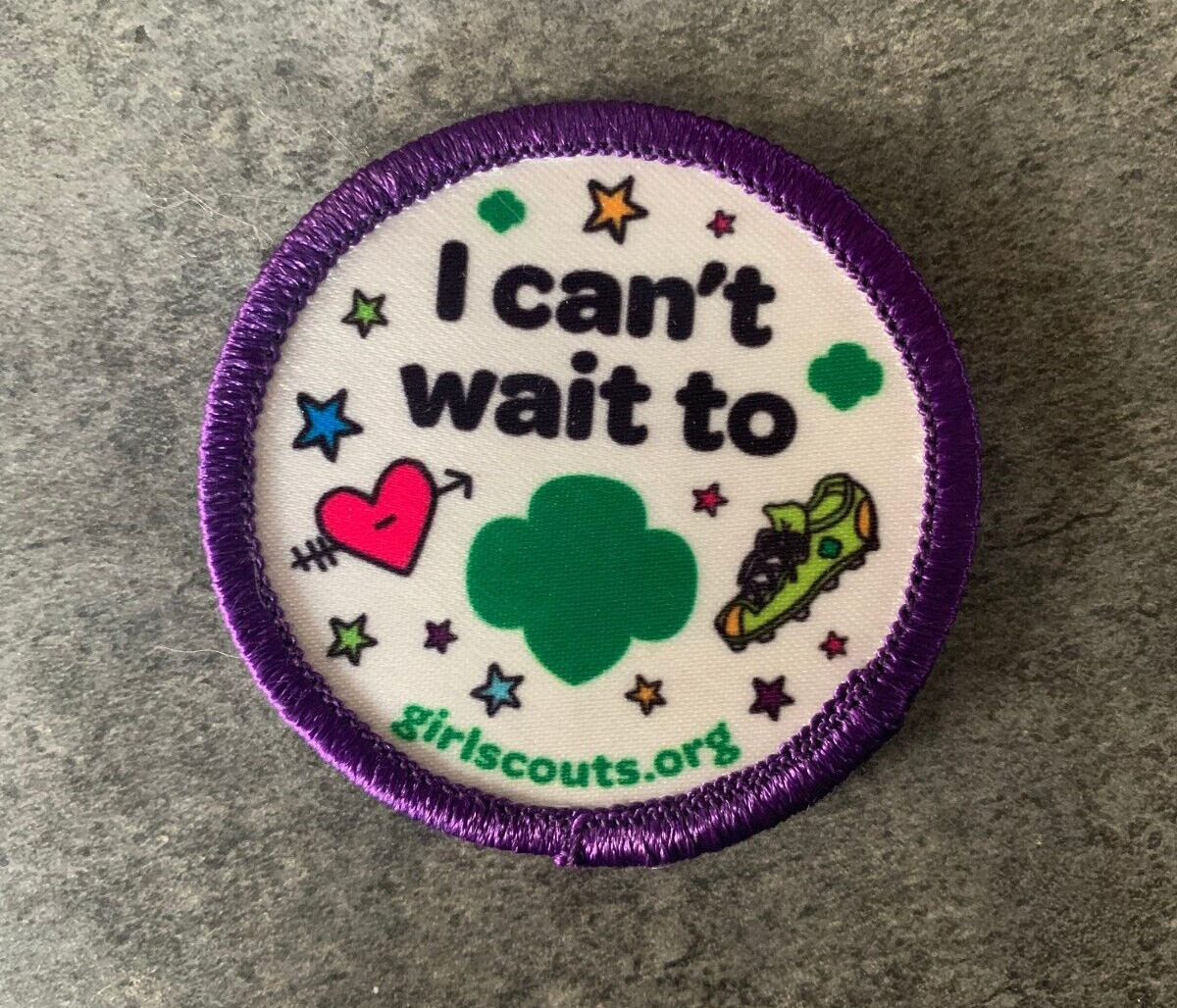 Girl Scouts I Can\'t Wait To Recruitment Sew On Patch